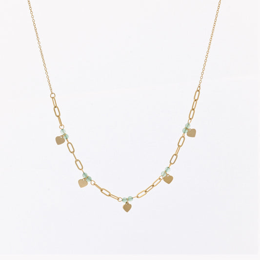Silver zirconia steel necklace