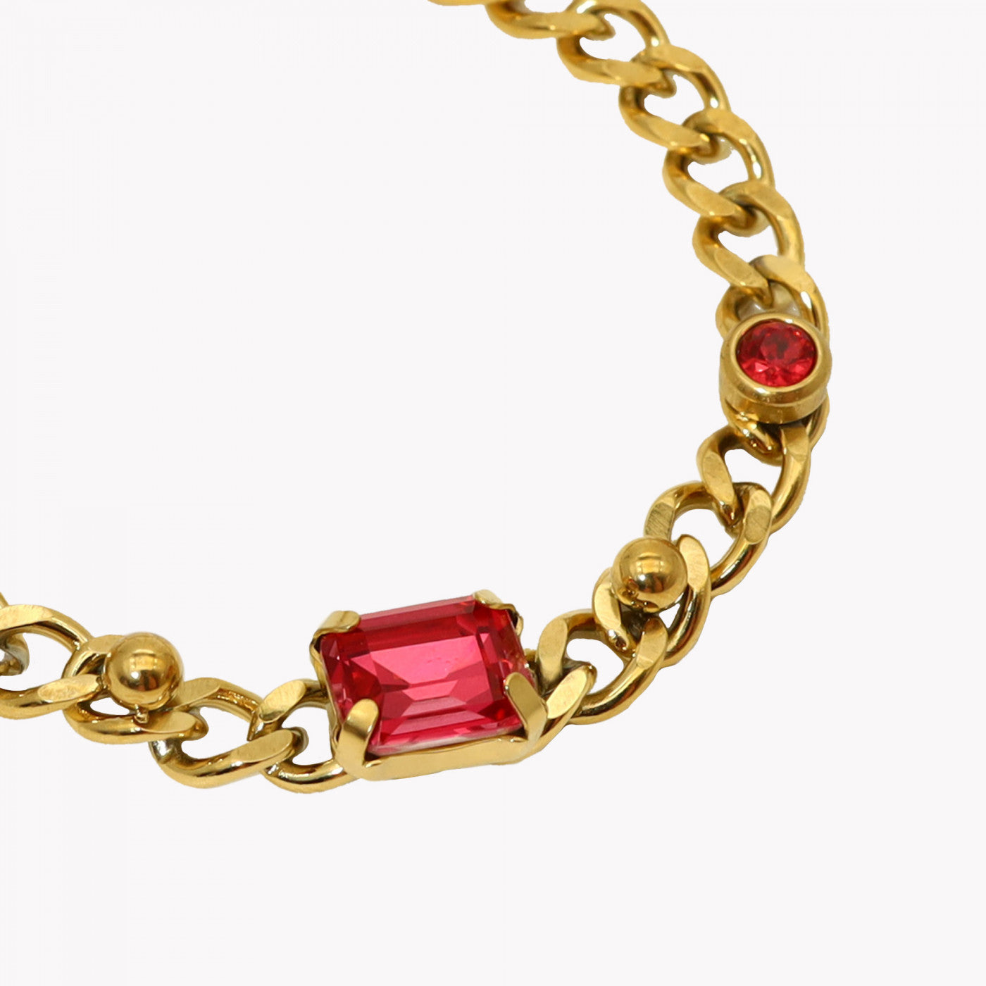 Bracelet acier zircon doré