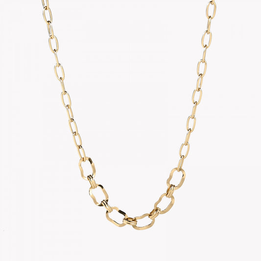 Golden Aztec steel necklace and blue stones