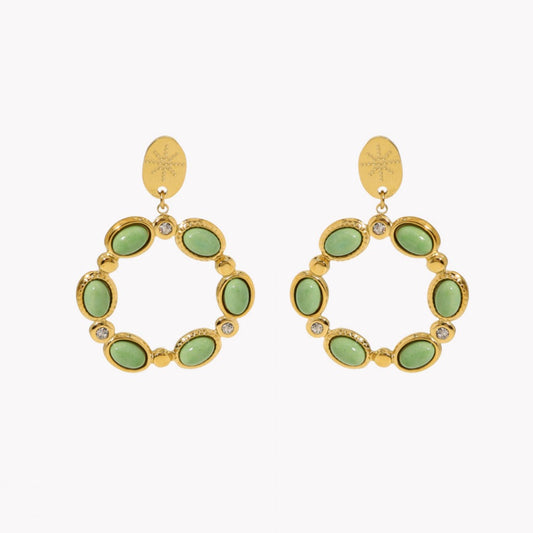 Steel hoops with gold balls