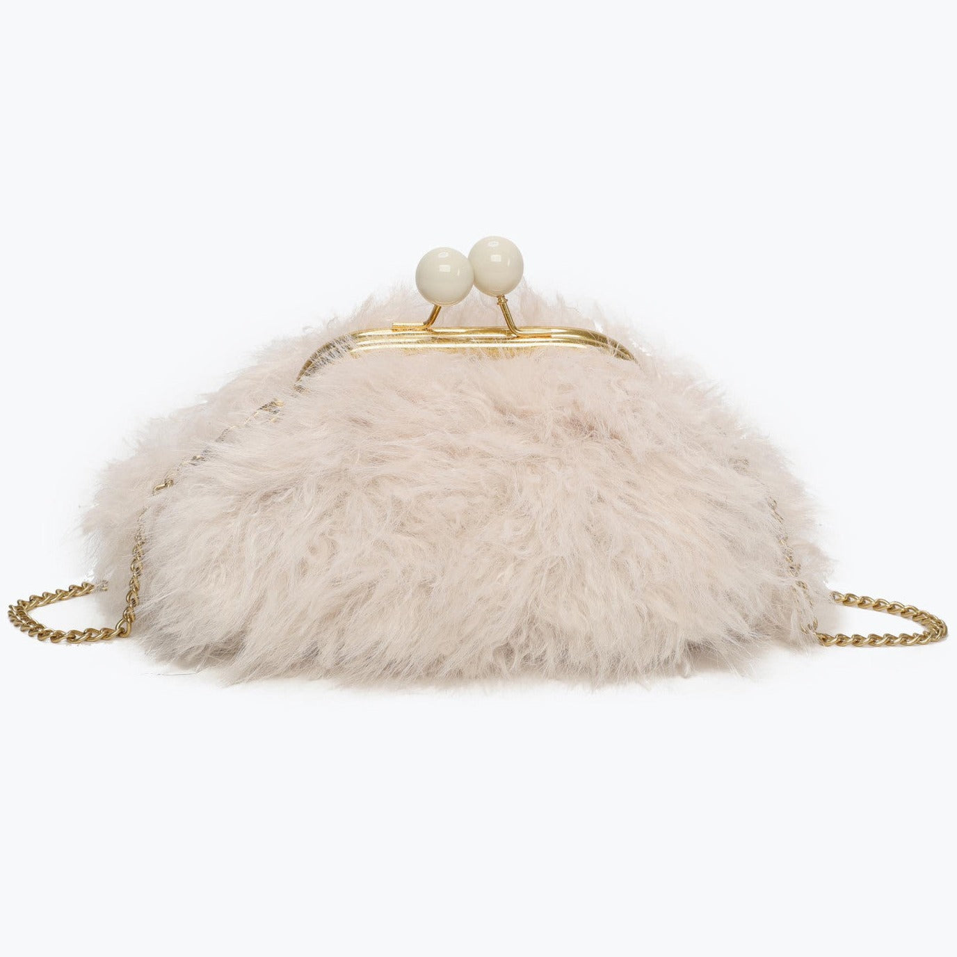 Sac à main de fête en plumes rose clair