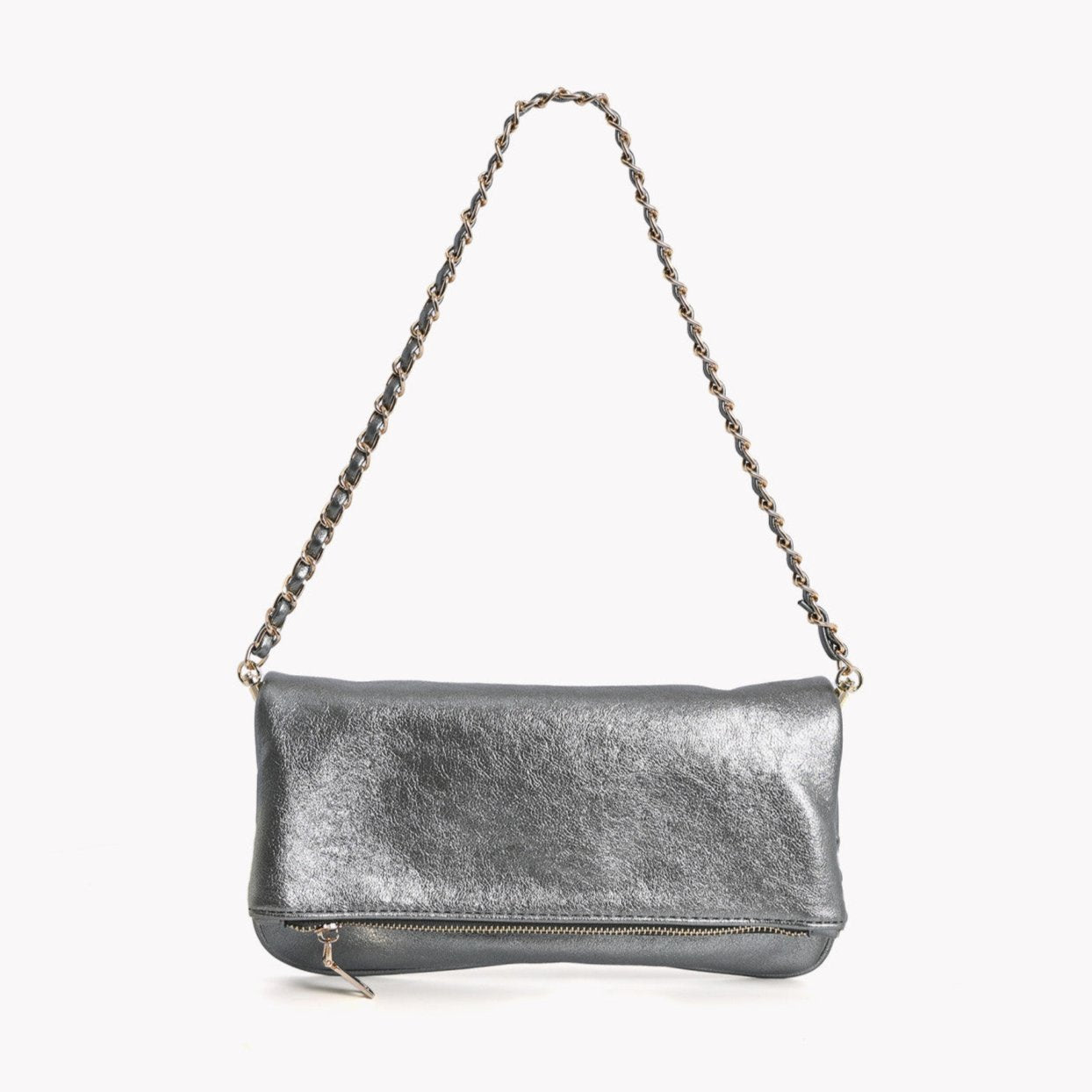 Metallic green shopper bag