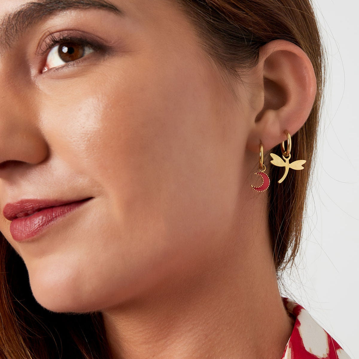 Chestnut square earrings