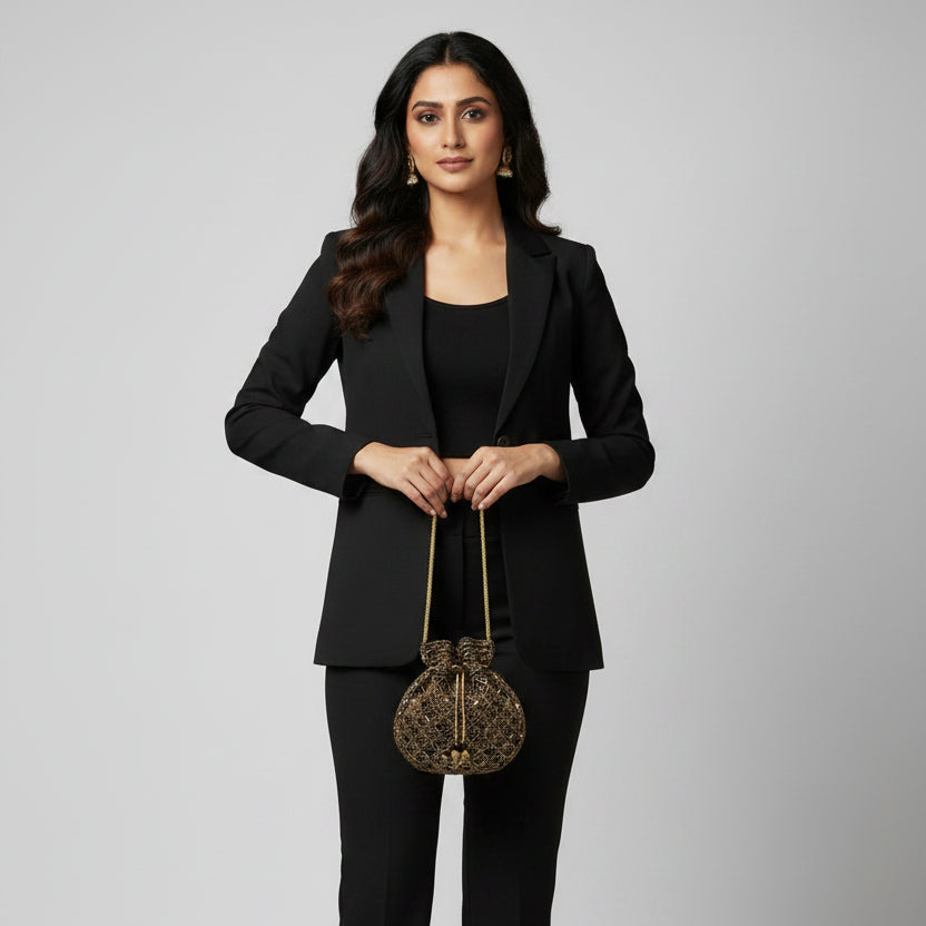 Beige raffia braided party handbag