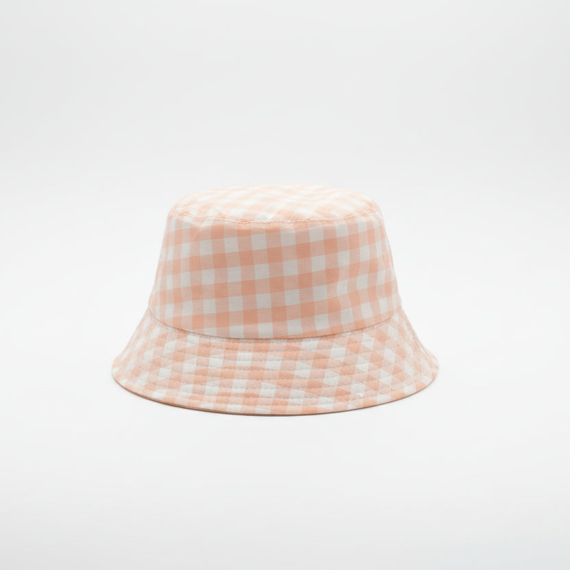 Sombrero tipo pescador de cuadros vichy reversible en beige - Moments by You