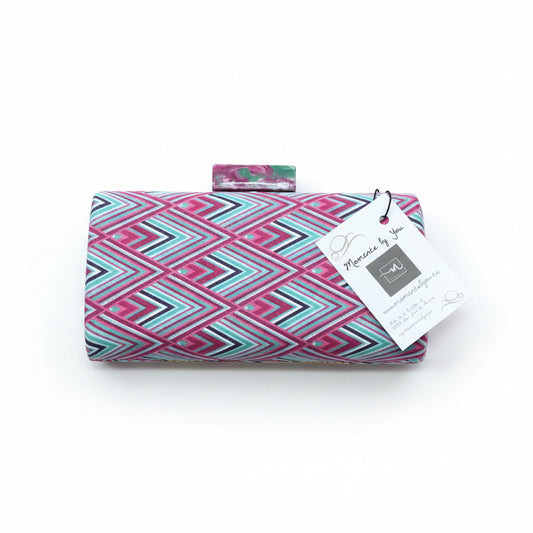 Bolso de fiesta tipo clutch con formas romboides y colores combinados - Moments by You