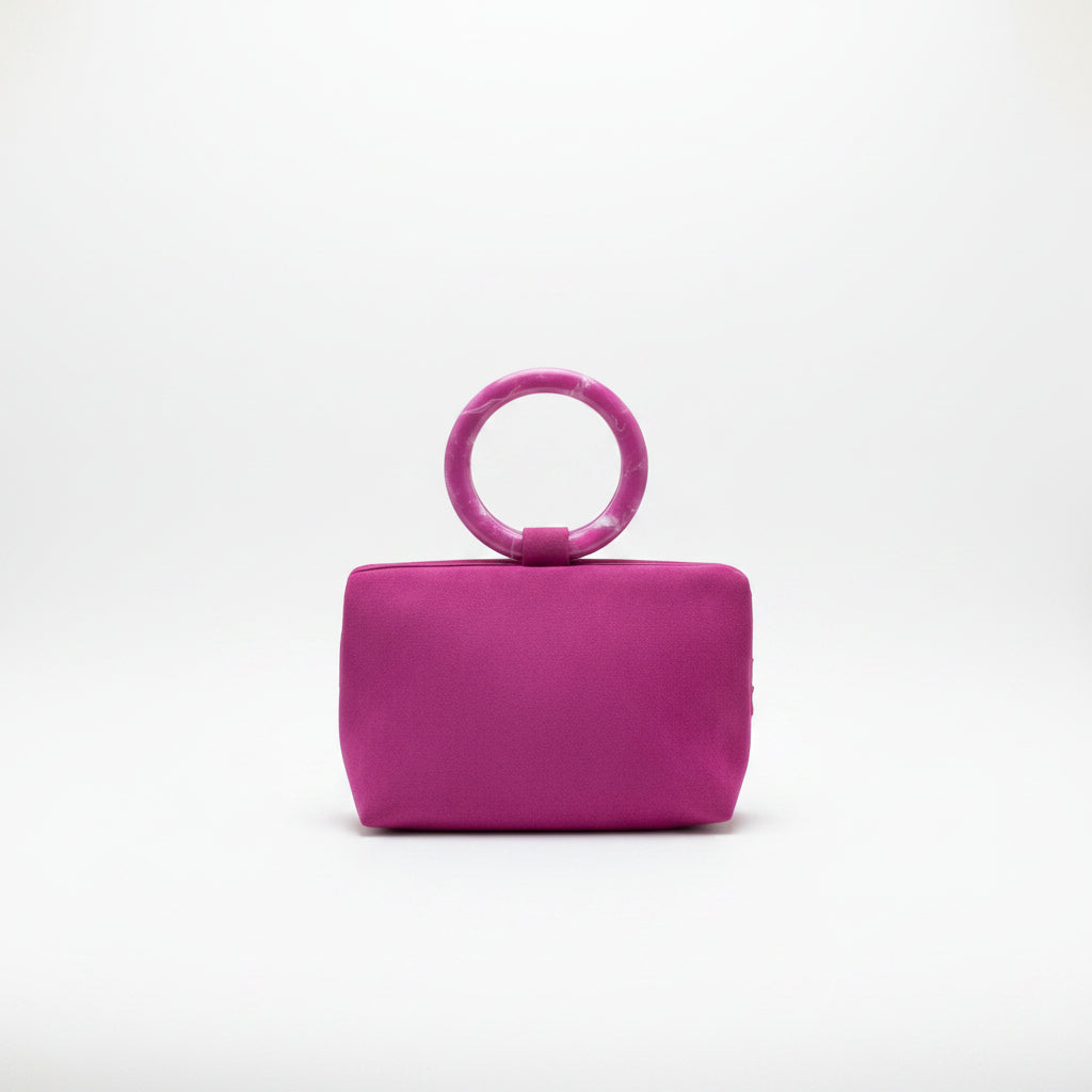 Bolso de fiesta limosnera con asas circulares y diseño fruncido - Moments by You