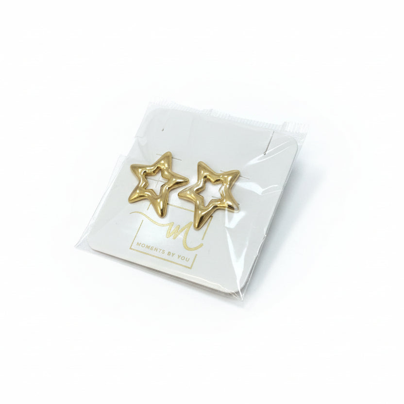 Pendientes de acero con forma de estrella acabado oro - Moments by You