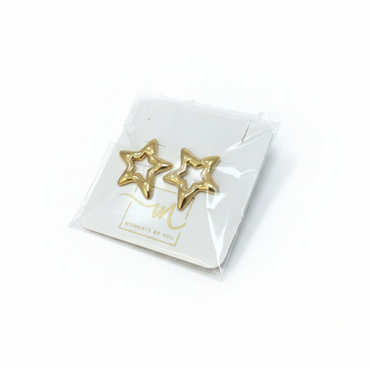 Pendientes de acero con forma de estrella acabado oro - Moments by You