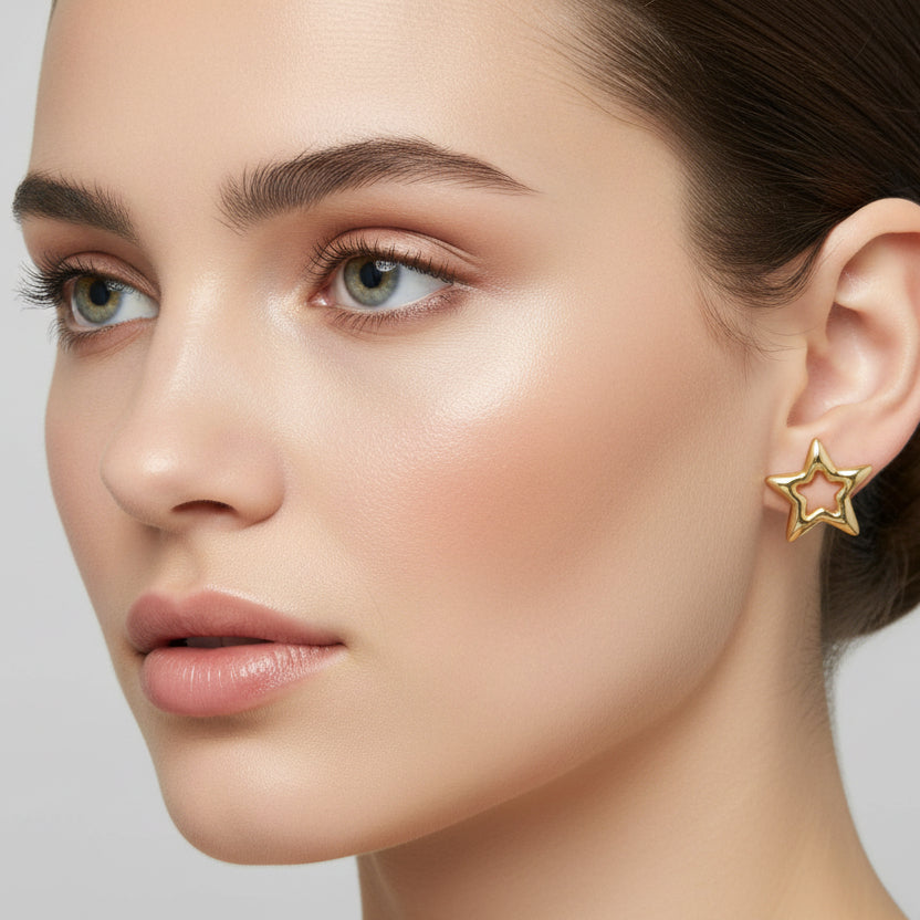 Pendientes de acero con forma de estrella acabado oro - Moments by You