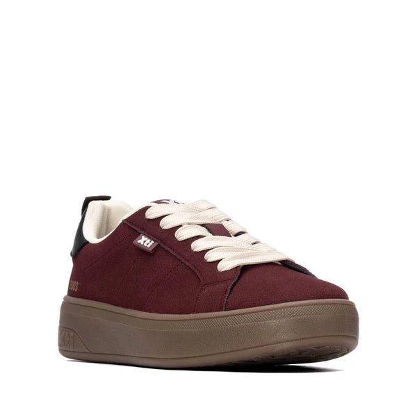 Zapatillas deportivas mujer en burdeos con plataforma