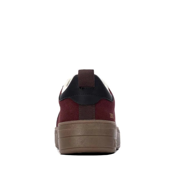 Zapatillas deportivas mujer en burdeos con plataforma