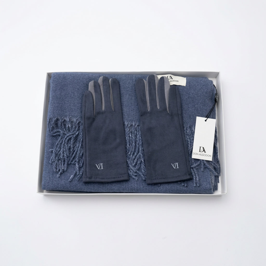 Pack de guantes y bufanda a conjunto marca Don Algodon en color azul