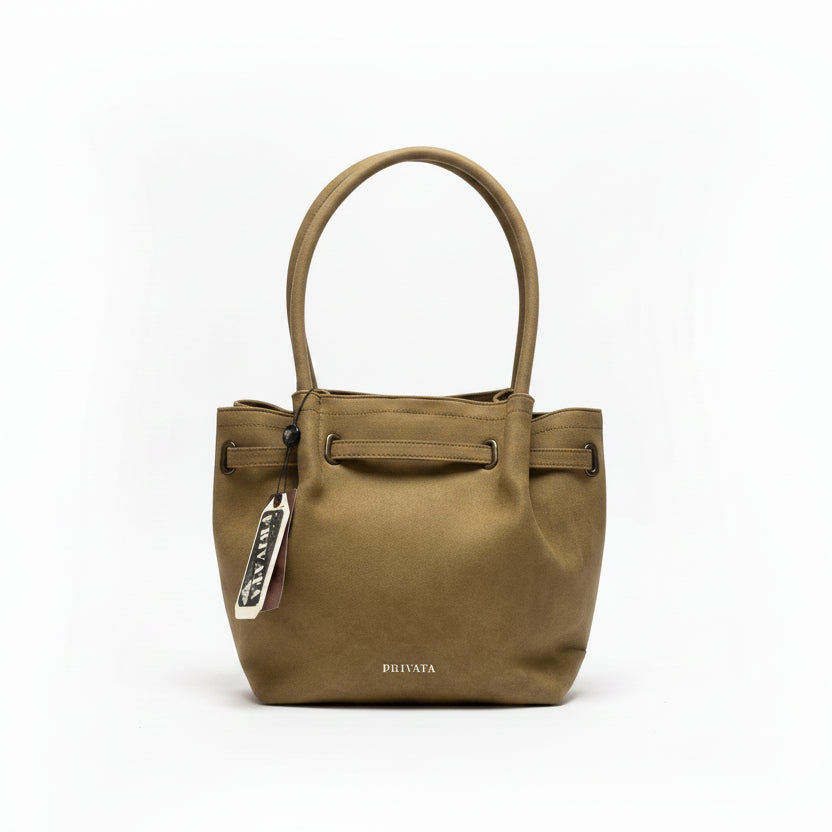 Bolso tipo shooper piel melocotón con asas largas color marrón - Moments by You