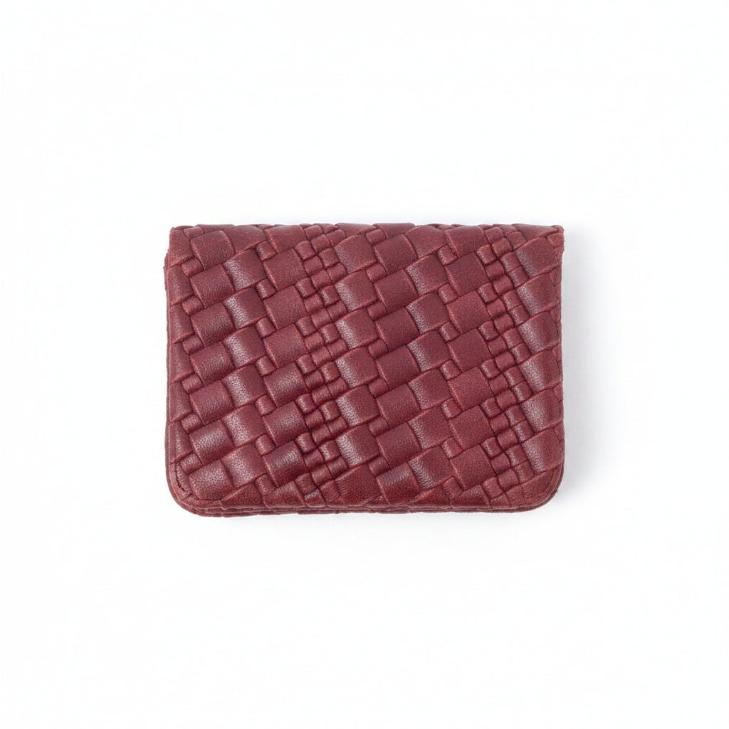 Monedero de piel 100% vacuno cuadrado con relieve y cierre click varios colores