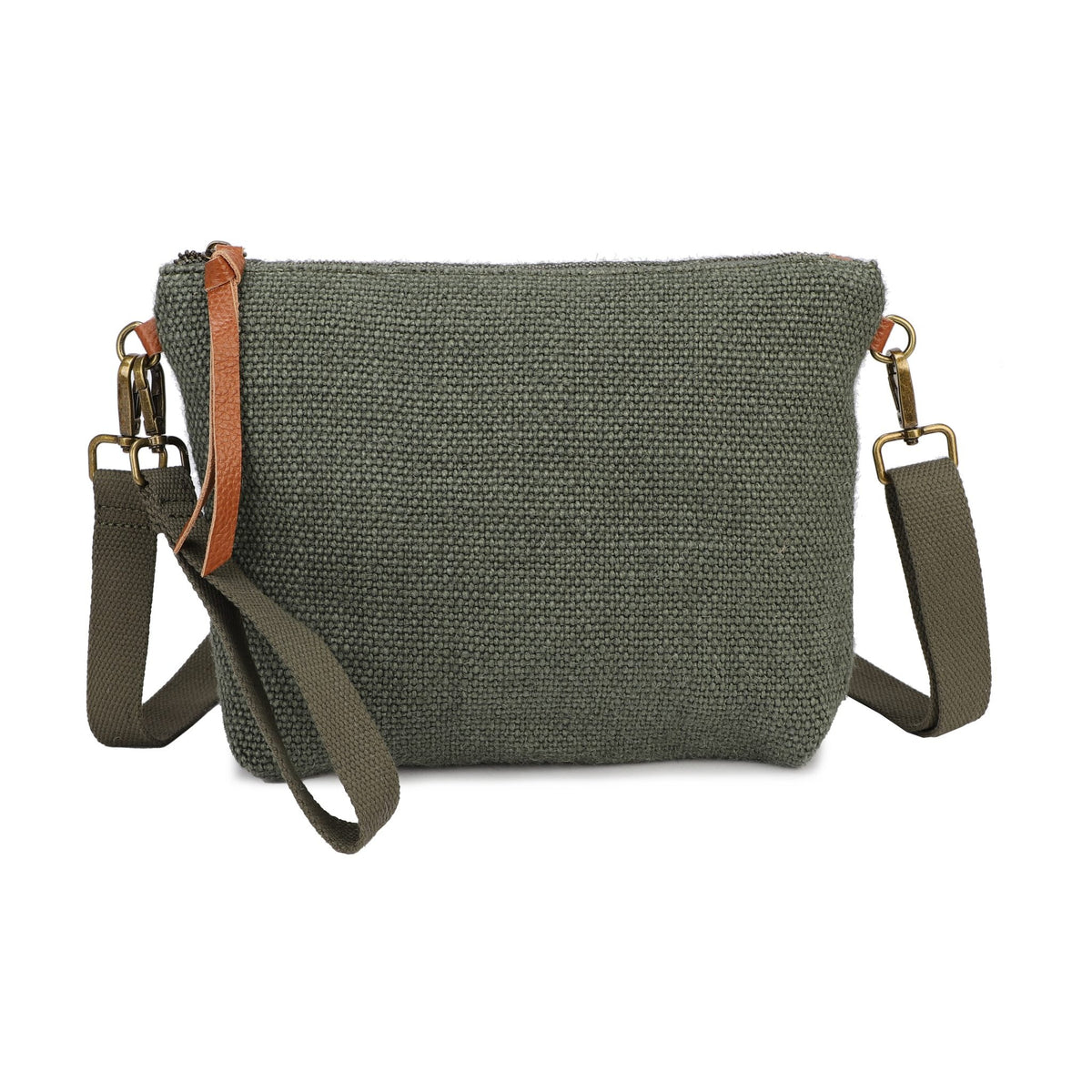 Bolso tipo sobre bandolera de yute y piel 100% auténtica - Moments by You