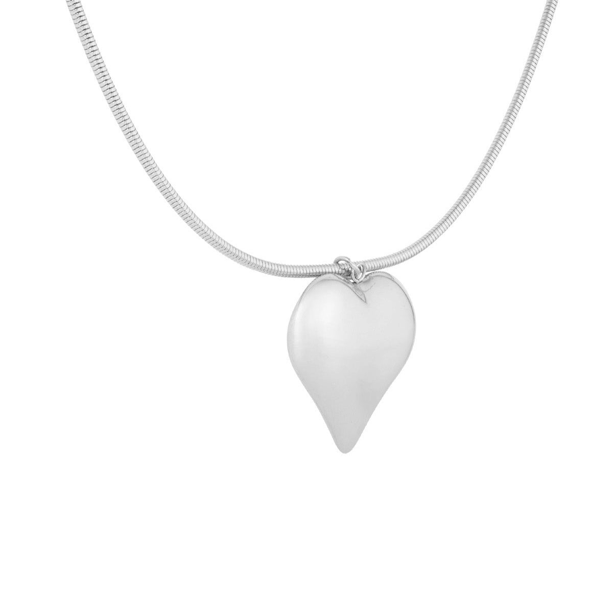 Silver engraved heart necklace