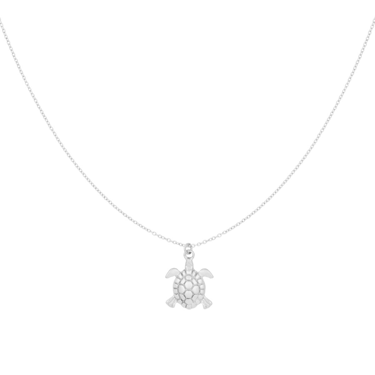 Collar de acero inoxidable colgante tortuga acabado plata - mbyou