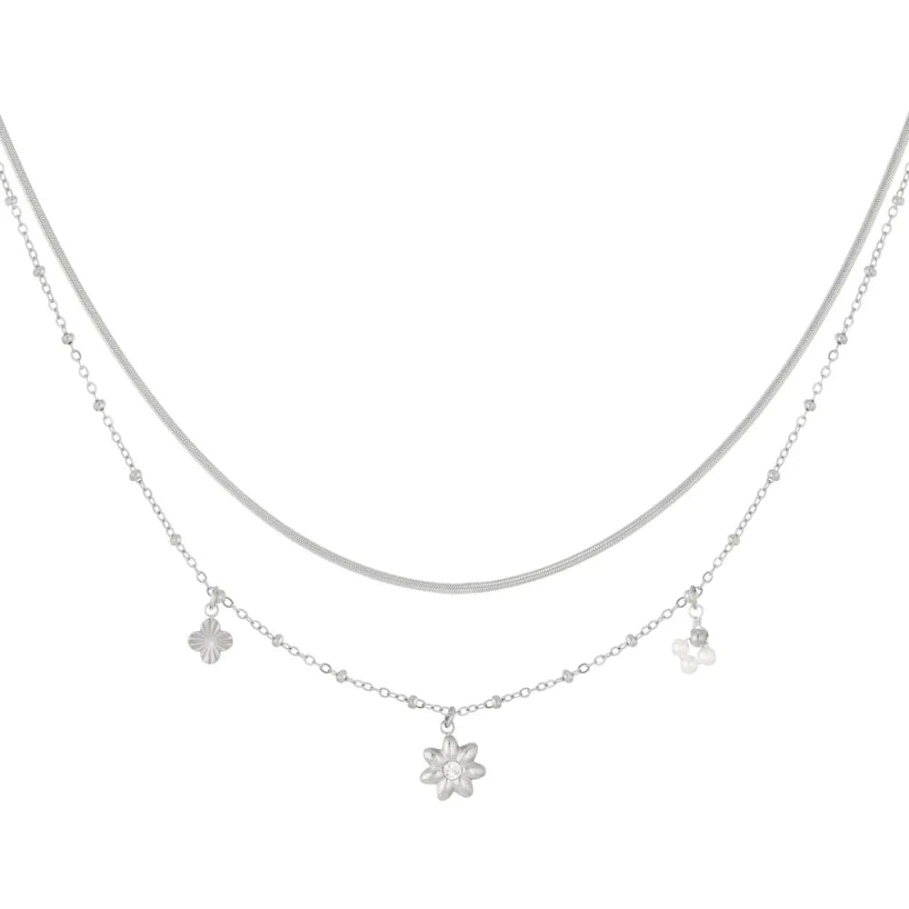 Collar de acero doble con dijes de estrellas con circonitas en varios acabados - Moments by You