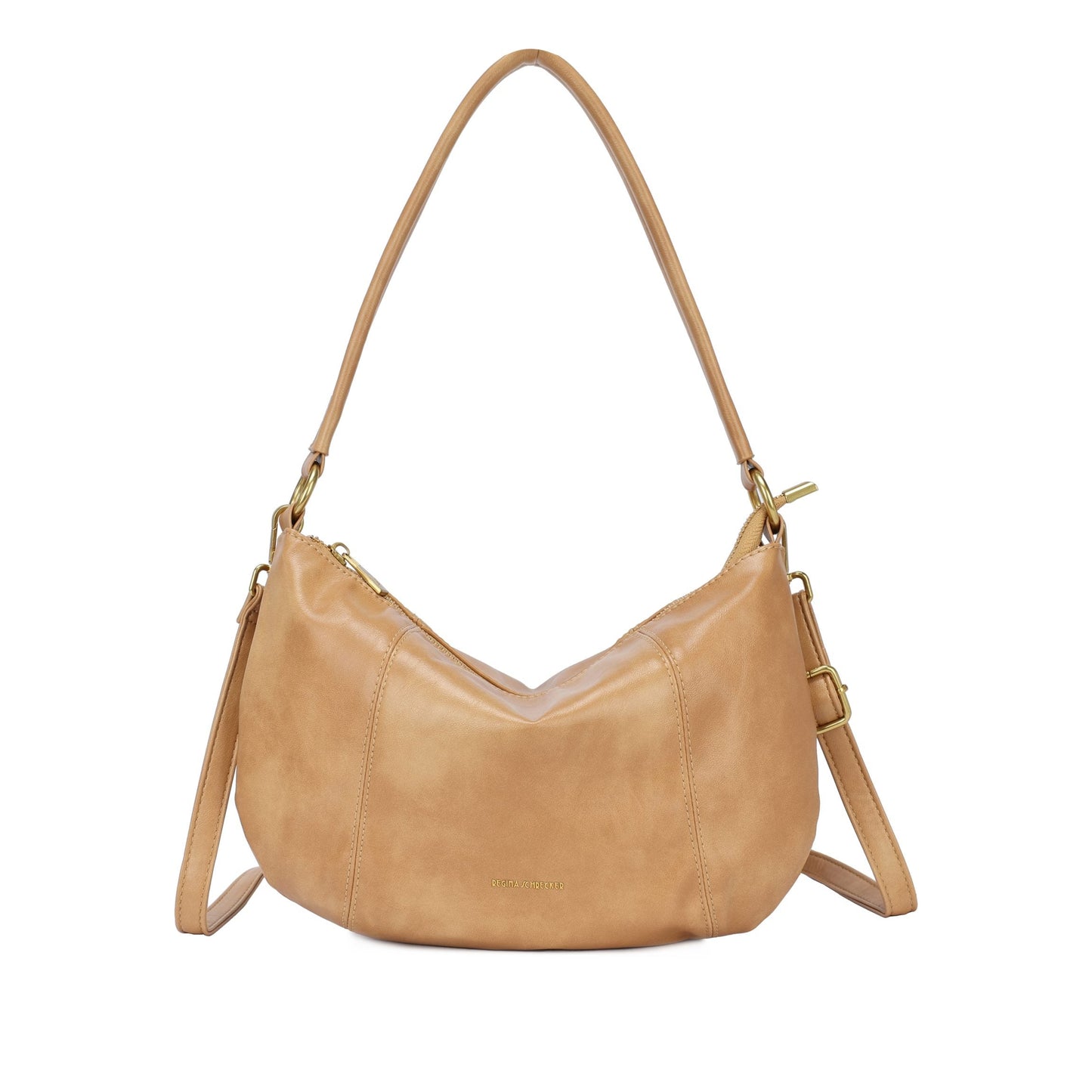 Bolso de hombro media luna liso con detalles de pespuntes en el mismo color - Moments by You