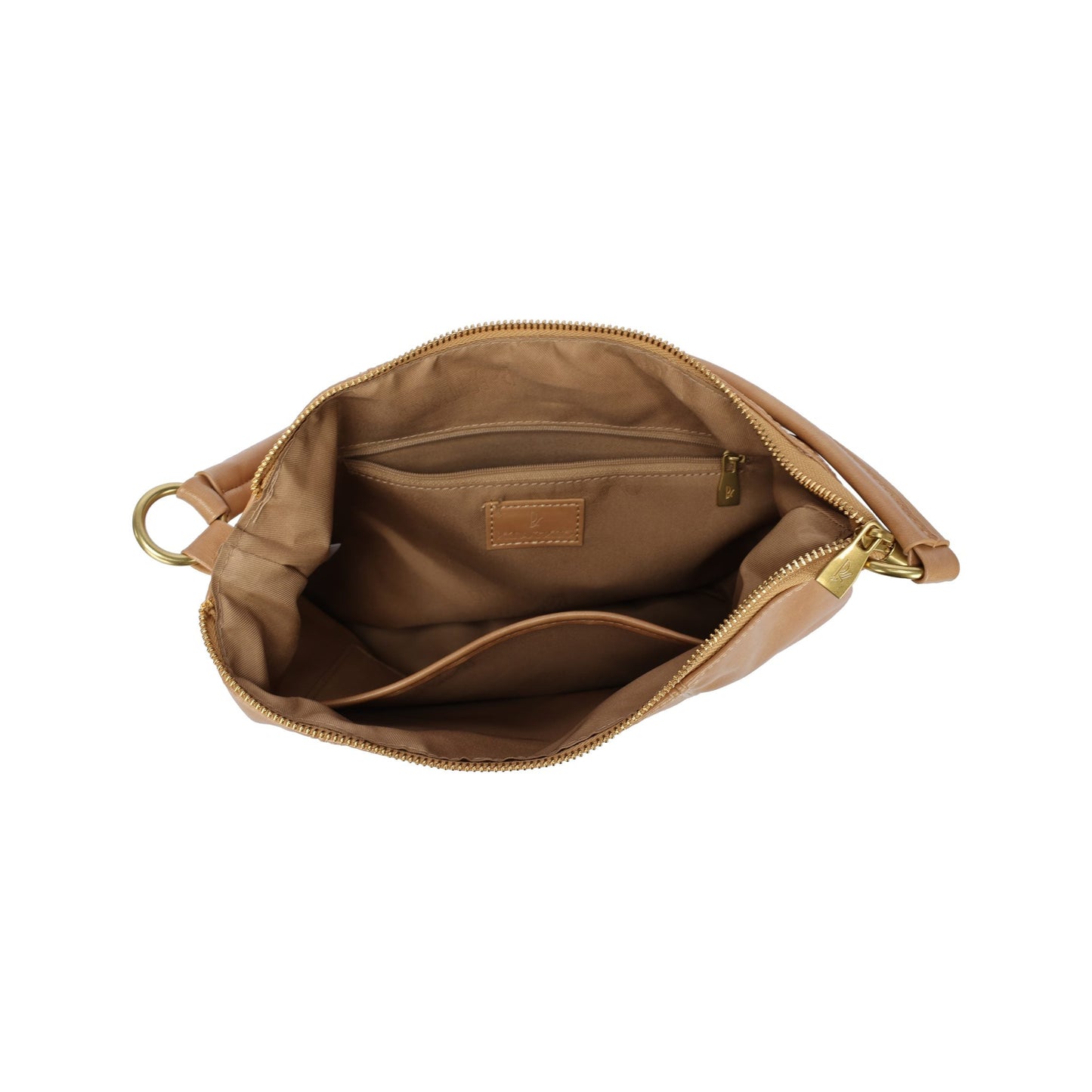 Bolso de hombro media luna liso con detalles de pespuntes en el mismo color - Moments by You