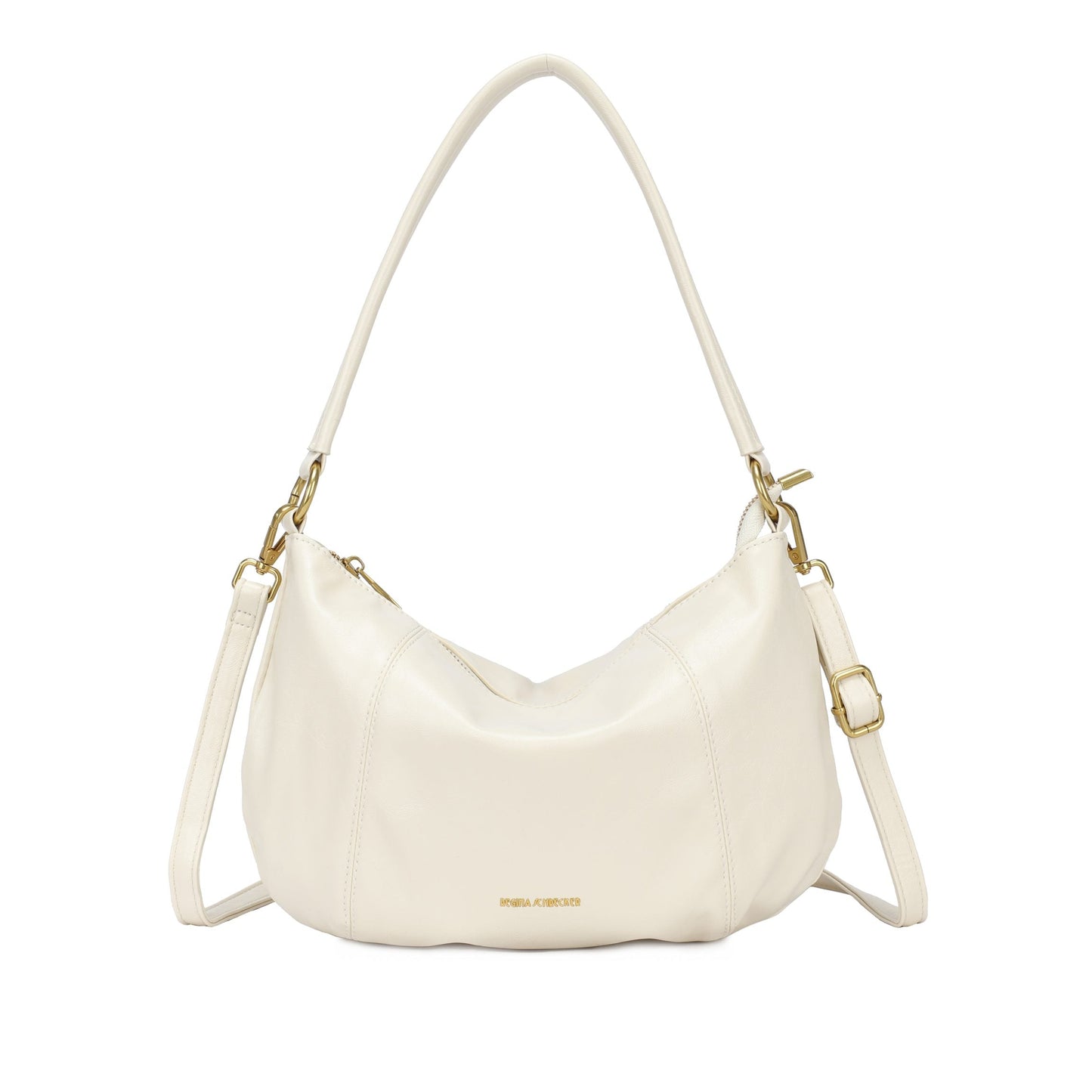 Bolso de hombro media luna liso con detalles de pespuntes en el mismo color - Moments by You