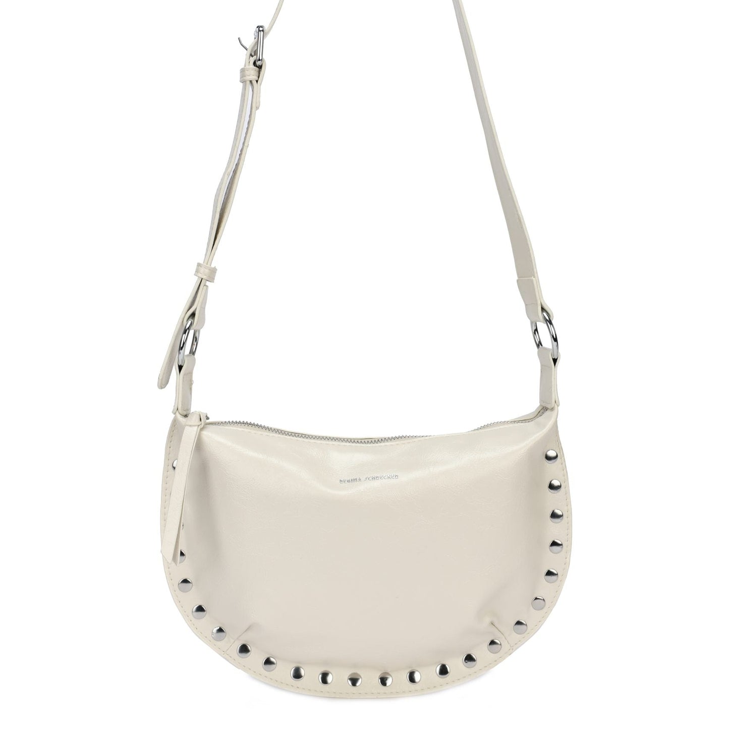 Bolso bandolera liso con tachuelas plata en los bordes