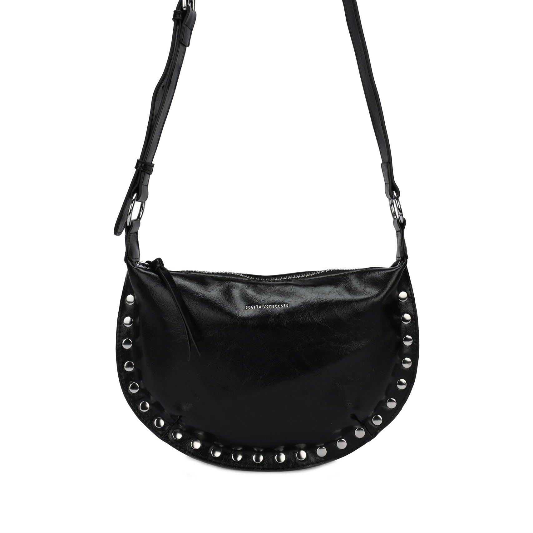 Bolso bandolera liso con tachuelas plata en los bordes - Moments by You