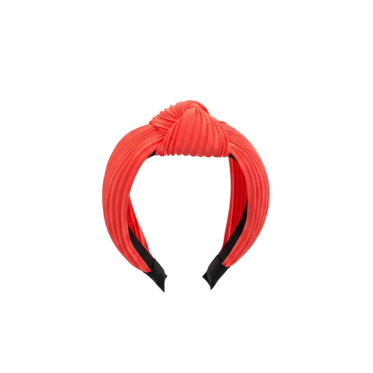 Diadema gruesa con nudo y diseño de dobleces en naranja neón - Moments by You