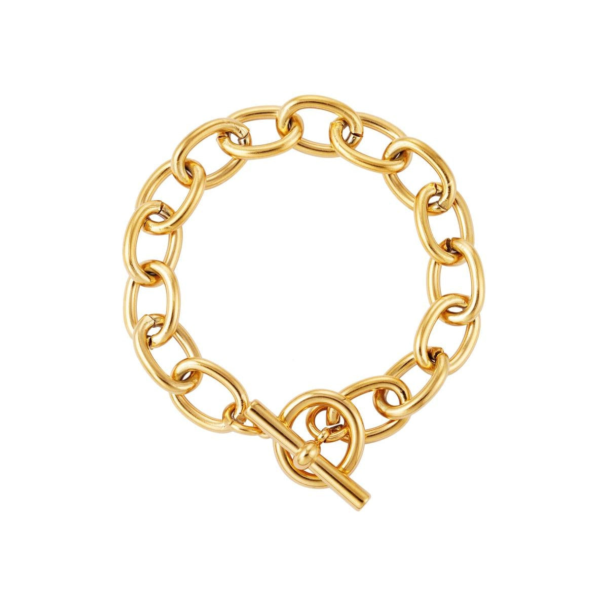 Golden zircon steel bracelet