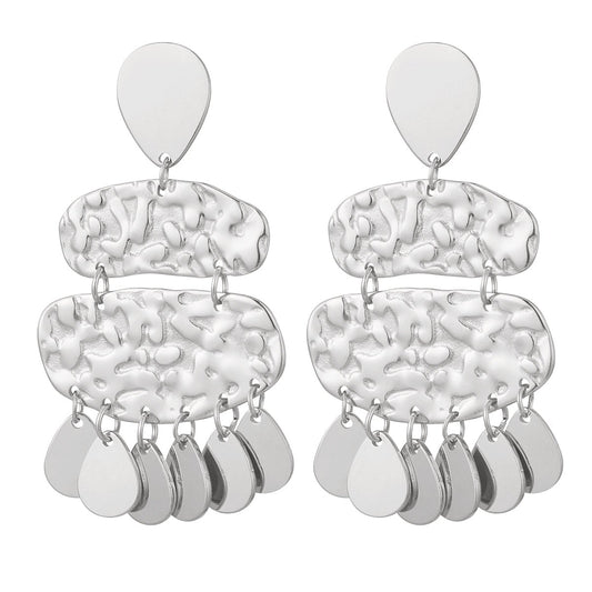 Chestnut square earrings