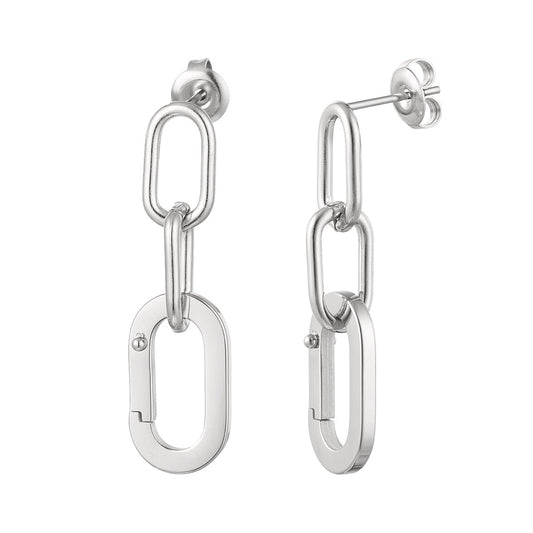 Boucles d'oreilles carrées châtaignes
