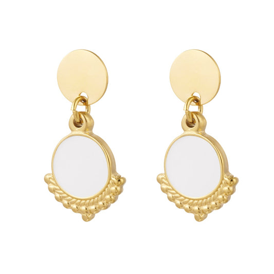 Chestnut square earrings