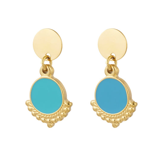 Chestnut square earrings