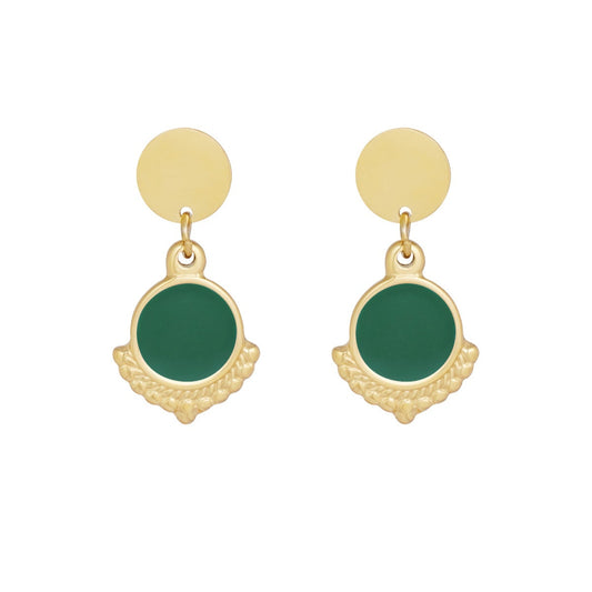 Boucles d'oreilles carrées châtaignes