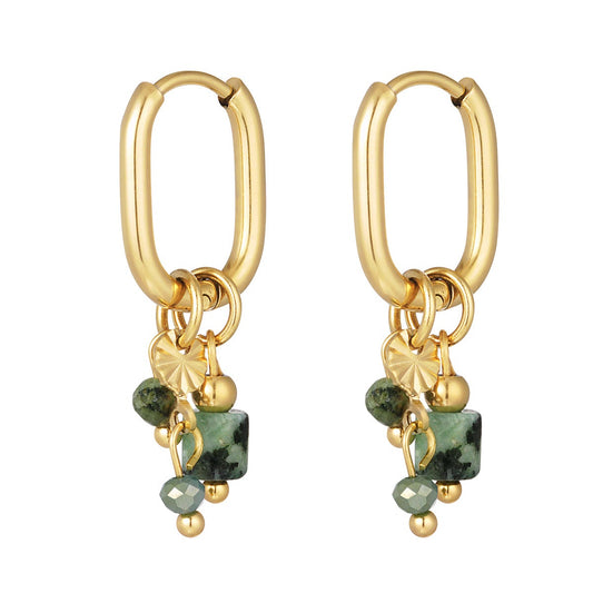 Chestnut square earrings