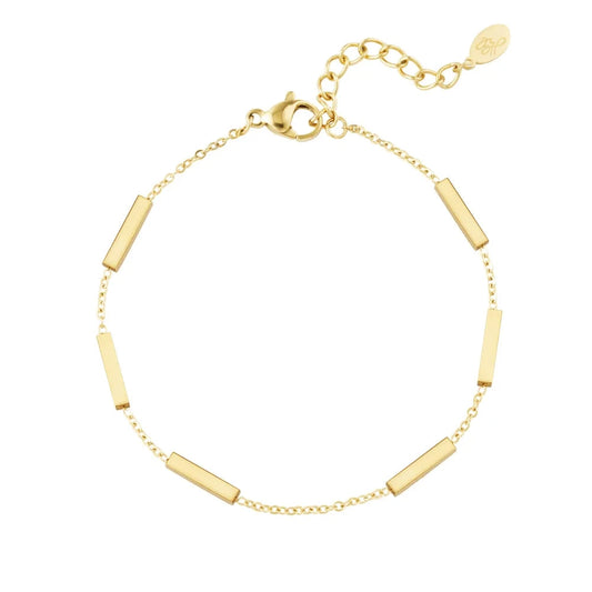 Pulsera de acero con formas geométricas en acabado oro - Moments by You