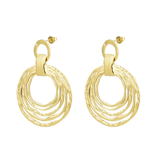 Steel hoops with gold balls