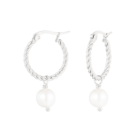 Boucles d'oreilles carrées châtaignes