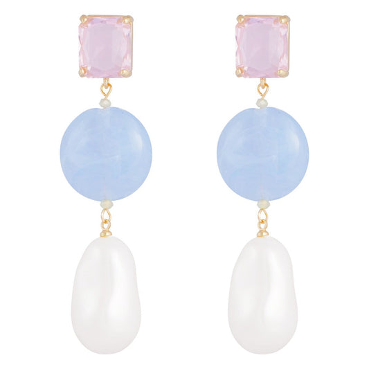 Boucles d'oreilles carrées châtaignes
