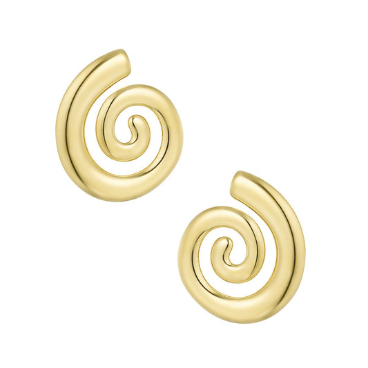 Black and silver spiral rhodium earrings