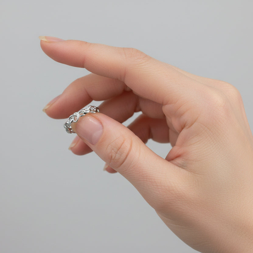 Anillo de plata S925 con diseño de corazones entrelazados acabado plata - Moments by You