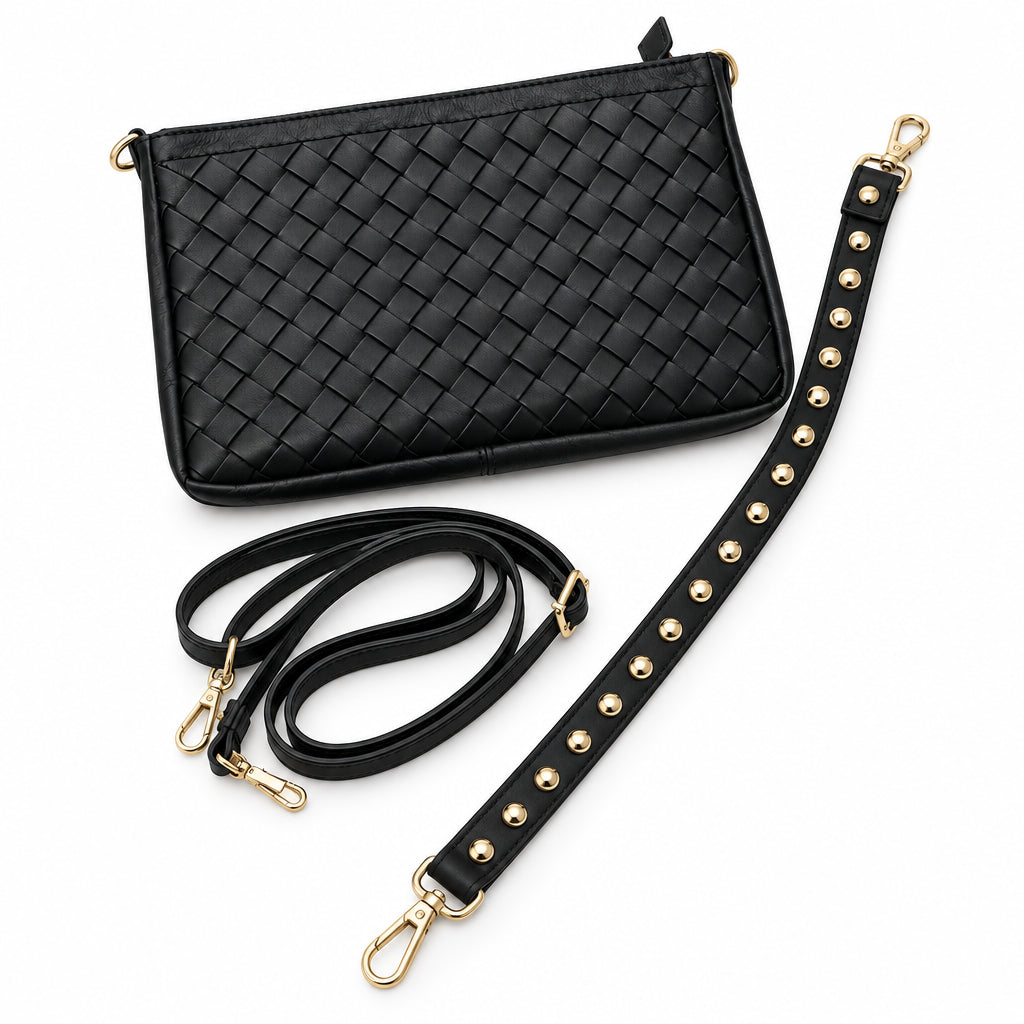 Bolso bandolera de piel 100% auténtica trenzado