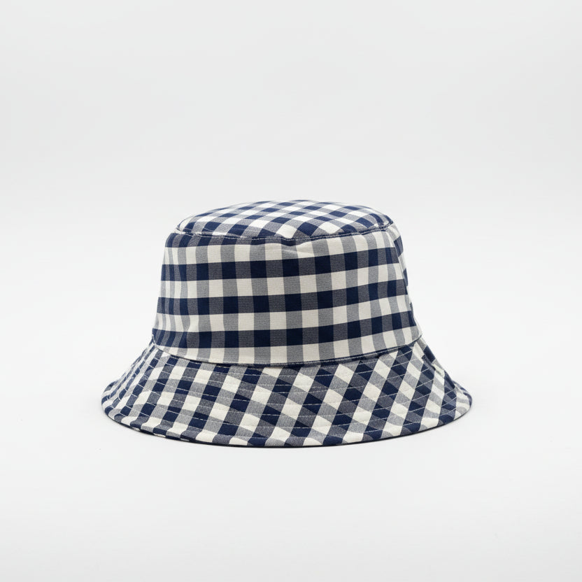 Sombrero tipo pescador de cuadros vichy reversible en beige - Moments by You