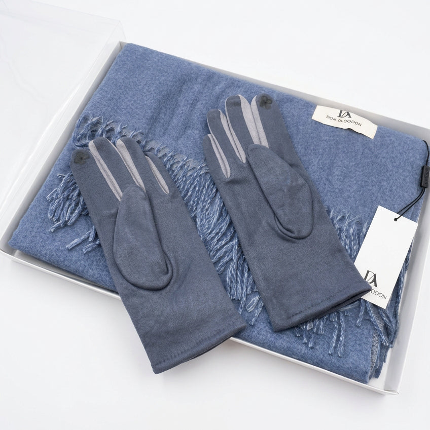 Pack de guantes y bufanda a conjunto marca Don Algodon en color azul
