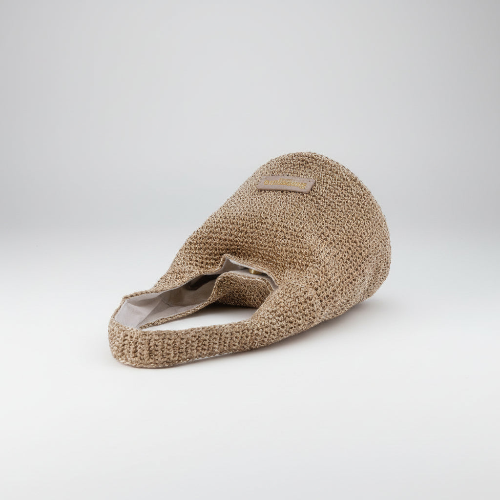 Bolso de mano tipo bucket de fibras 100% naturales en dorado brillante - Moments by You