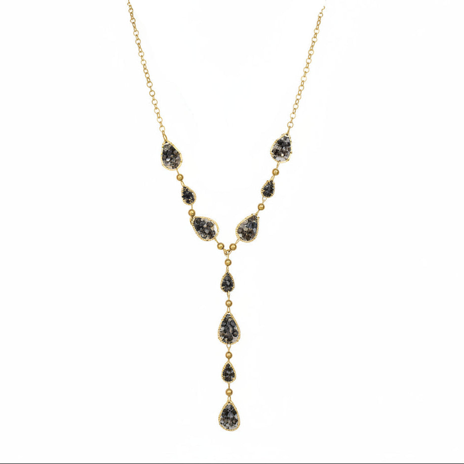 Collier acier argent zircone