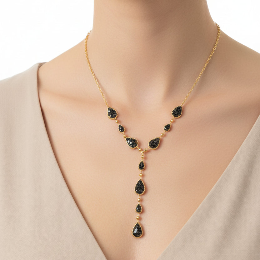 Collier acier argent zircone