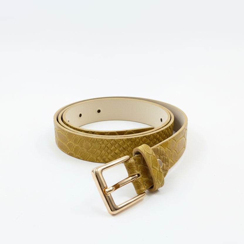 Cinturón de piel 100% vacuno con estampado de serpiente - Moments by You