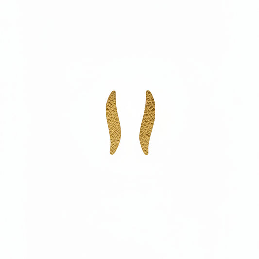 Pendientes de acero con forma alargada irregular con textura acabado oro - Moments by You